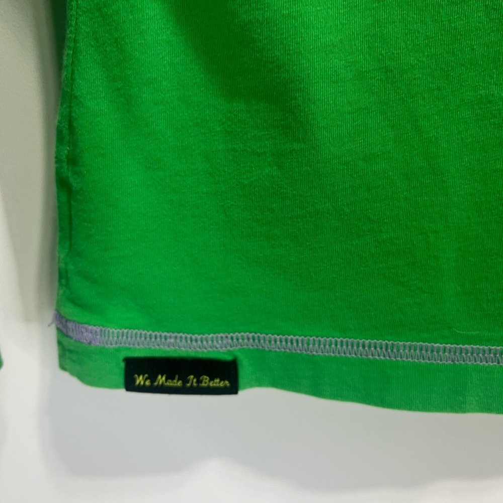 Under Armour Girls Medium Green Long Sleeve Cotton athletic cut Tee - Picture 5 of 7